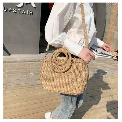 Bolso Bandolera Tejido de Paja - Estilo Primavera Asimétrico - Image 14