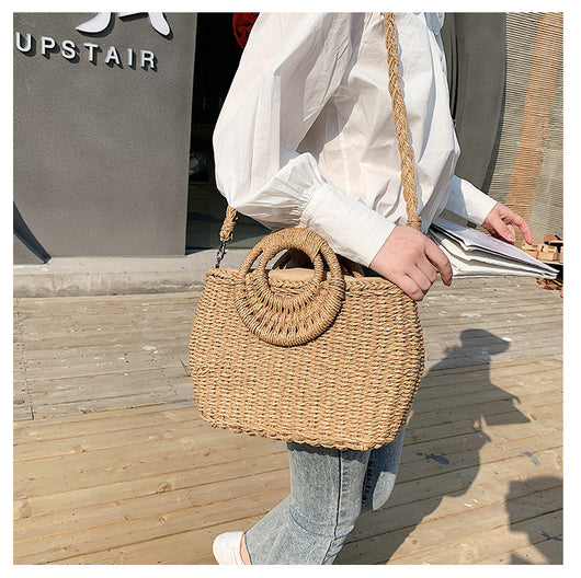 Bolso Bandolera Tejido de Paja - Estilo Primavera Asimétrico - Image 14