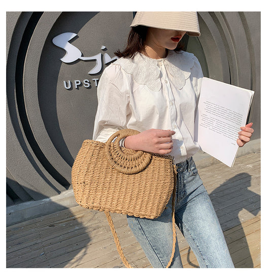 Bolso Bandolera Tejido de Paja - Estilo Primavera Asimétrico - Image 24