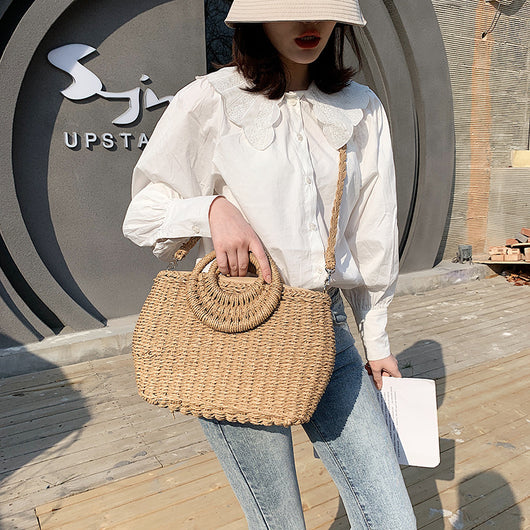 Bolso Bandolera Tejido de Paja - Estilo Primavera Asimétrico - Image 22