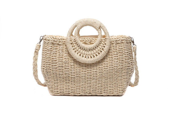 Bolso Bandolera Tejido de Paja - Estilo Primavera Asimétrico