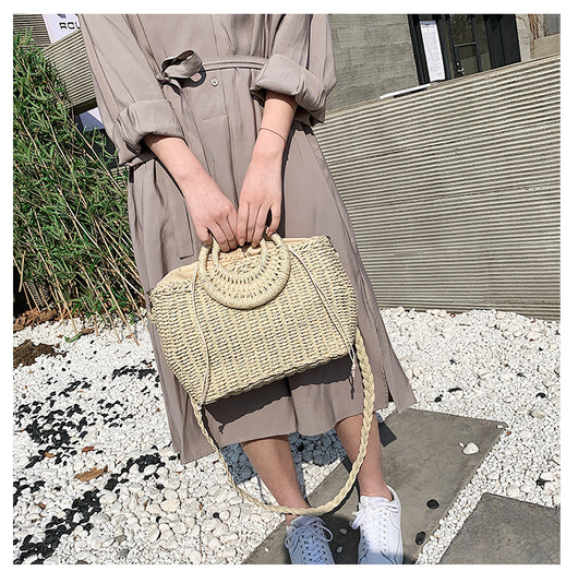 Bolso Bandolera Tejido de Paja - Estilo Primavera Asimétrico - Image 6