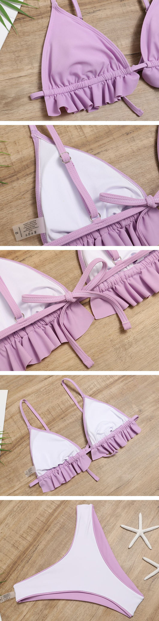 Traje de Baño Bikini Fruncido con Espalda Descubierta - Diseño Europeo Moderno - Image 15