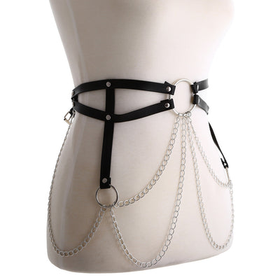 Arnés Corporal Cadena de Cuero Sexy para Mujer - Joyería de Cintura - Image 4
