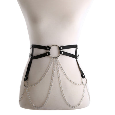 Arnés Corporal Cadena de Cuero Sexy para Mujer - Joyería de Cintura - Image 5