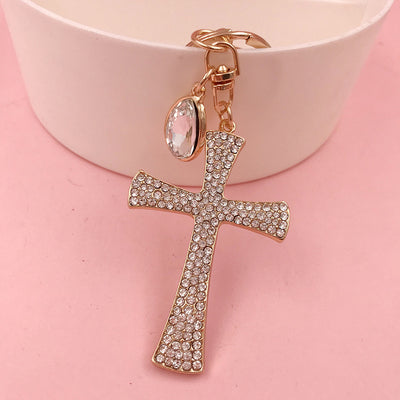 Llavero Colgante de Cruz Diamante en Forma de Gota de Agua - Accesorio Cristiano - Image 8