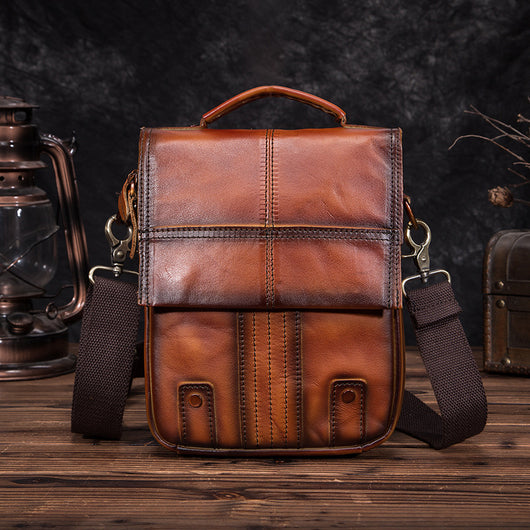 Bolsa de Viaje Retro Crazy Horse 8 Pulgadas - Bandolera Vintage para Hombre - Image 16