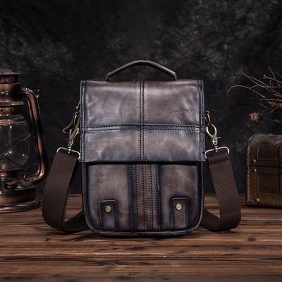 Bolsa de Viaje Retro Crazy Horse 8 Pulgadas - Bandolera Vintage para Hombre - Image 6