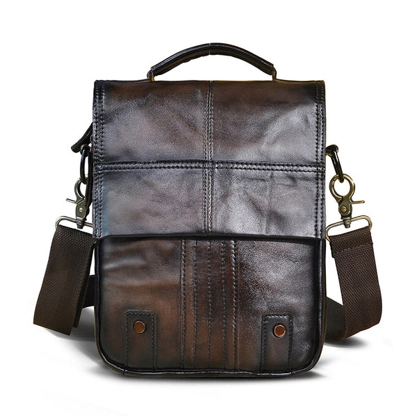 Bolsa de Viaje Retro Crazy Horse 8 Pulgadas - Bandolera Vintage para Hombre