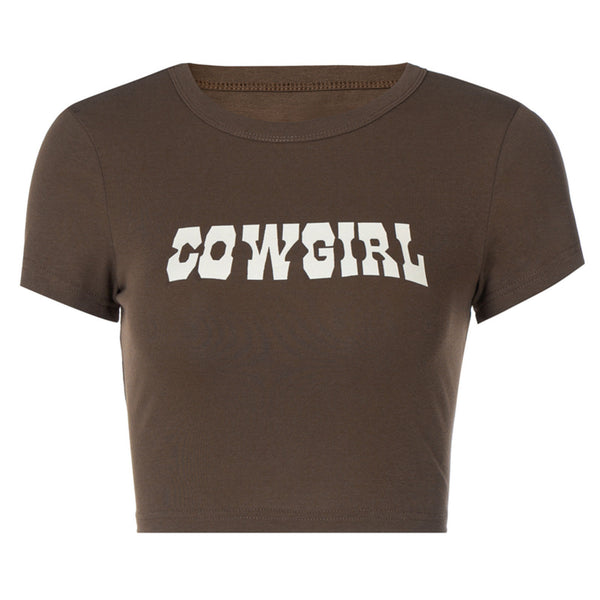 Camiseta Slim Fit Cuello Redondo con Estampado de Letras