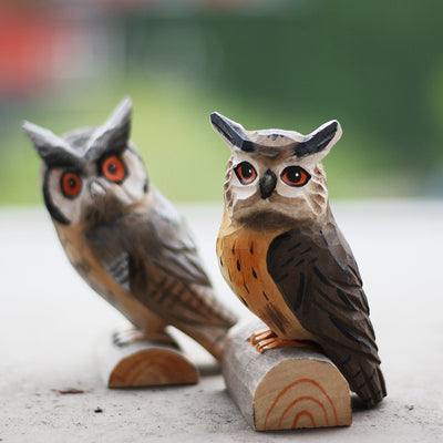 Escultura de Búho en Madera Tallada a Mano - Image 2