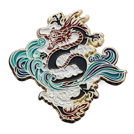 Broche Dragón Chino Cabalgando Vientos y Olas - Insignia Conmemorativa de Viento Nacional - Image 10