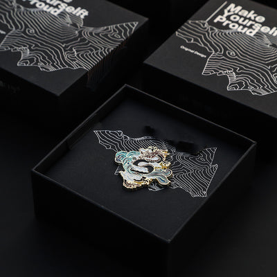 Broche Dragón Chino Cabalgando Vientos y Olas - Insignia Conmemorativa de Viento Nacional - Image 3