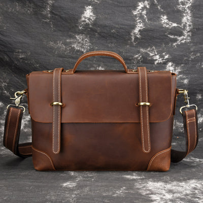 Bolsa Mensajera de Cuero Vintage para Hombre - Maletín Ejecutivo - Image 9