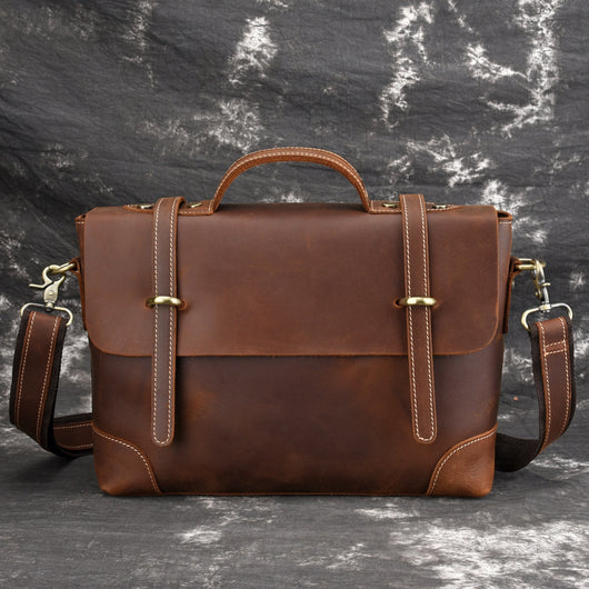 Bolsa Mensajera de Cuero Vintage para Hombre - Maletín Ejecutivo - Image 9