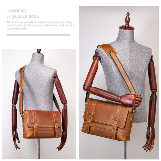 Bolso de Viaje Retro en Cuero Premium para Hombre - Gran Capacidad - Image 10