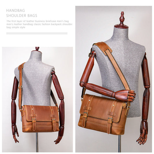 Bolso de Viaje Retro en Cuero Premium para Hombre - Gran Capacidad