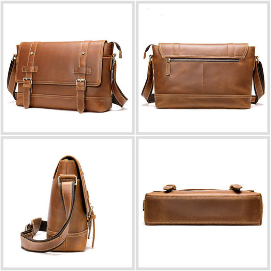 Bolso de Viaje Retro en Cuero Premium para Hombre - Gran Capacidad - Image 5