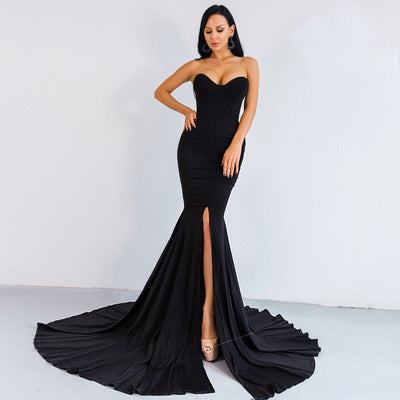 Vestido Maxi Asimétrico con Escote Envuelto para Fiestas - Image 5
