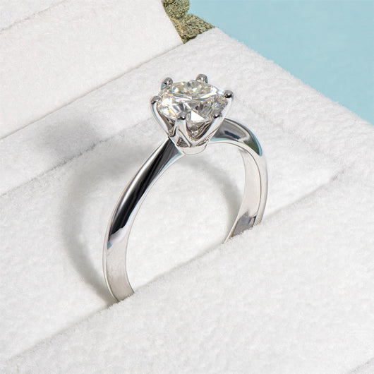 Anillo de Moissanita de 1 Quilate en Plata 925 con Seis Puntas - Image 6