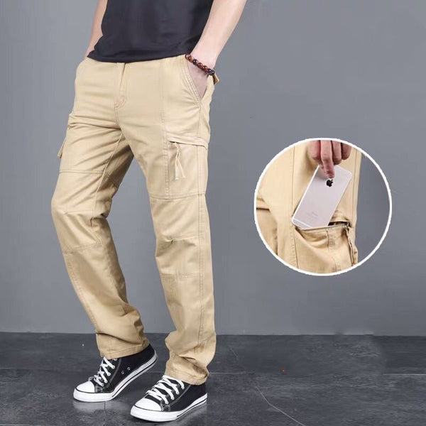 Pantalones Casuales Verano Hombre con Múltiples Bolsillos
