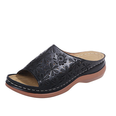 Sandalias Retro Mujer con Flores Caladas - Zapatos de Verano para Exterior - Image 11