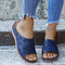 Sandalias Retro Mujer con Flores Caladas - Zapatos de Verano para Exterior