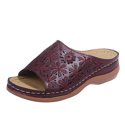 Sandalias Retro Mujer con Flores Caladas - Zapatos de Verano para Exterior - Image 12