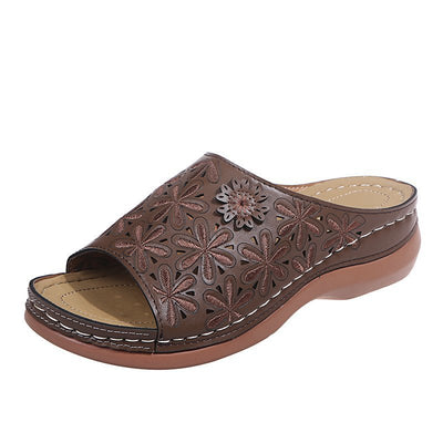 Sandalias Retro Mujer con Flores Caladas - Zapatos de Verano para Exterior - Image 13