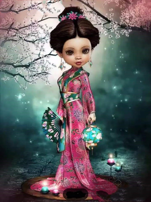Cuadro de Diamantes 5D Niña Caricatura - Bordado Completo Estilo USA