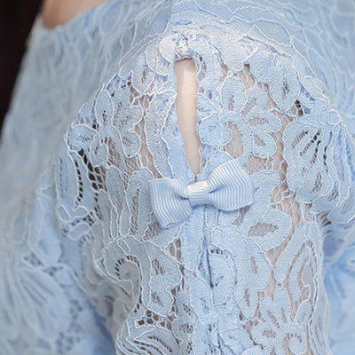 Blusa de Gasa con Mangas Linterna y Encaje - Image 12