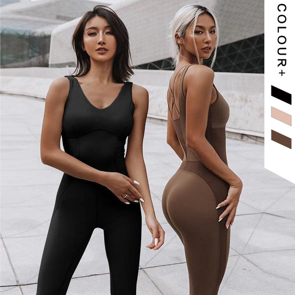 Traje de Yoga Aéreo sin Mangas con Espalda Deportiva Transpirable