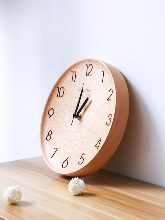 Reloj de Pared Silencioso en Madera de Haya - Diseño Nórdico Minimalista - Image 5