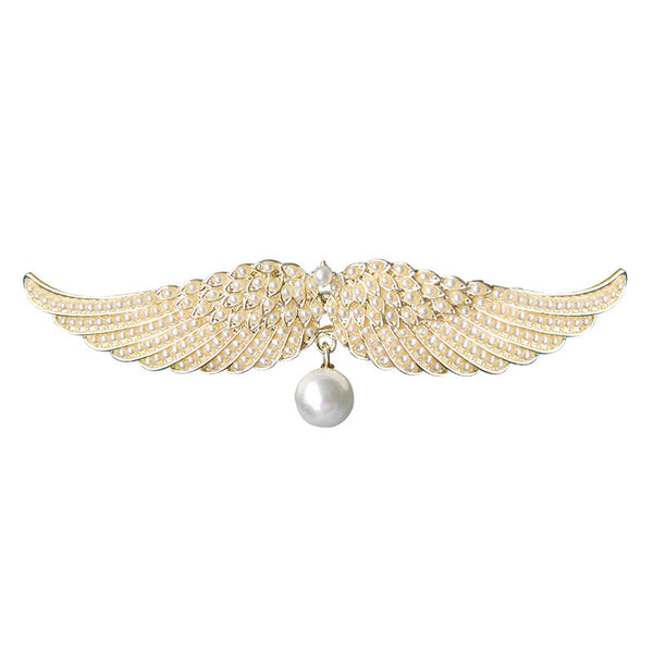 Pasador Elegante Alas de Ángel con Diamantes - Clip Pato Coreano para Medio Recogido