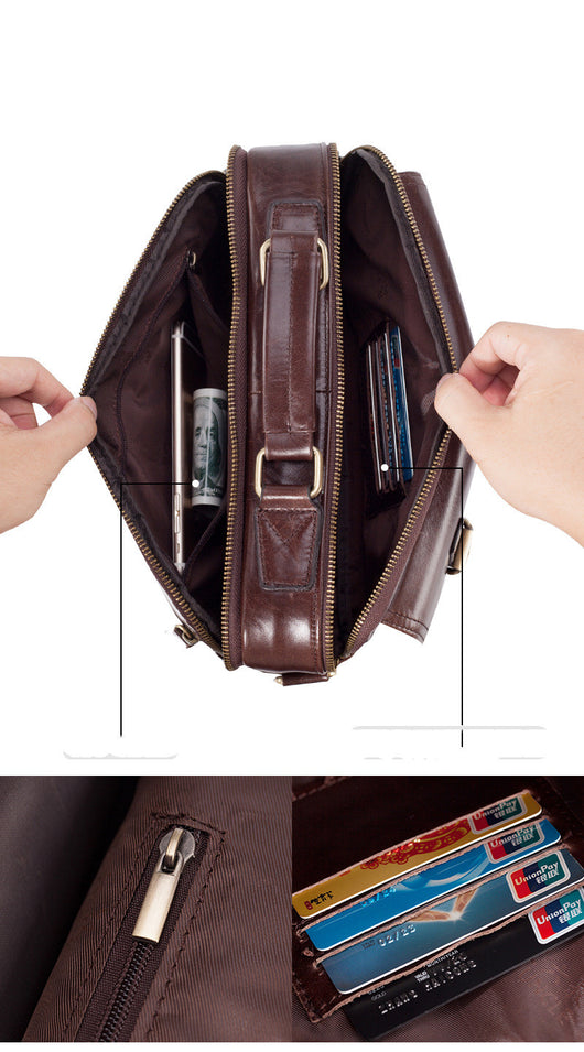 Maletín Ejecutivo de Cuero Genuino Pi Liushu - Bolso Mensajero Multifuncional de Gran Capacidad - Image 12