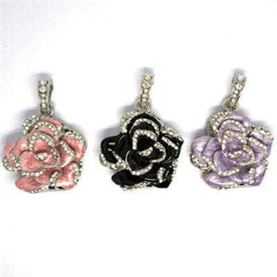 Memoria USB Flor de Rosal con Cristales y Diamantes - Image 5