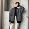 Cardigan Grueso Hombre Retro Cuello Redondo Ajuste Holgado