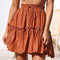 Falda Playera Retro con Cintura Ajustable y Volantes