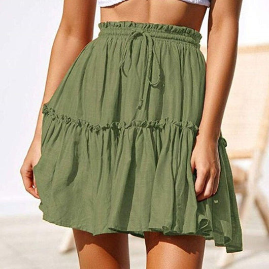 Falda Playera Retro con Cintura Ajustable y Volantes - Image 2