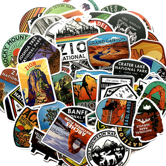 Pegatinas Impermeables de Parques Nacionales - Set de 50 Diseños