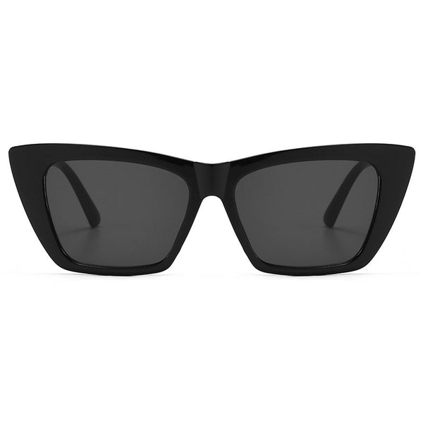 Tortoise shell square sunglasses with brown lenses, featuring a subtle cat-eye shape for a fashionable look. - Image 3