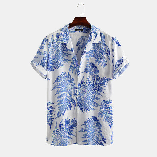 Camisa Cardigan Estampado Floral Manga Corta para Hombre - Image 9