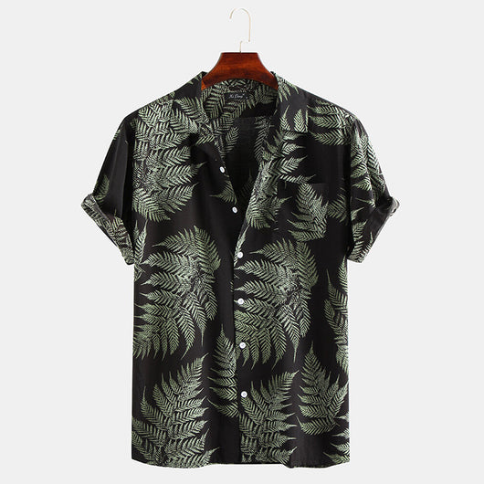 Camisa Cardigan Estampado Floral Manga Corta para Hombre - Image 7