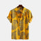 Men's Floral Print Short Sleeve Cardigan Shirt