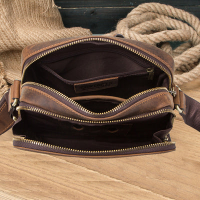 Bolsa Mensajero de Cuero Crazy Horse Retro para Hombre - Estilo Vintage Premium - Image 7
