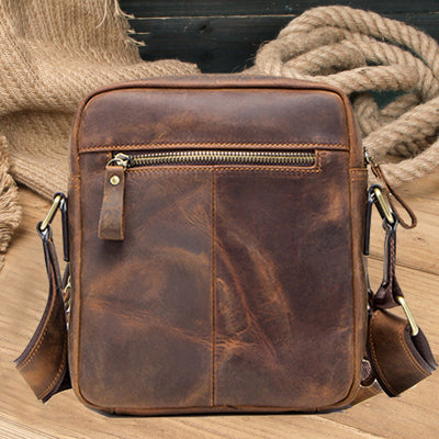 Bolsa Mensajero de Cuero Crazy Horse Retro para Hombre - Estilo Vintage Premium - Image 2
