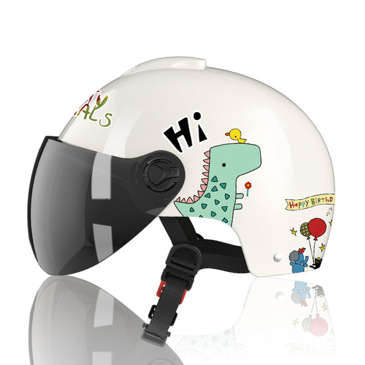 Casco de Seguridad Infantil con Diseño Cartoon para Autos Eléctricos