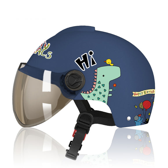 Capacete de Segurança Infantil com Desenho de Desenho Animado para Carros Elétricos