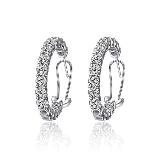 Aretes de Diamante Incrustado en Acero de Alto Carbono con Destello Brillante - Image 6