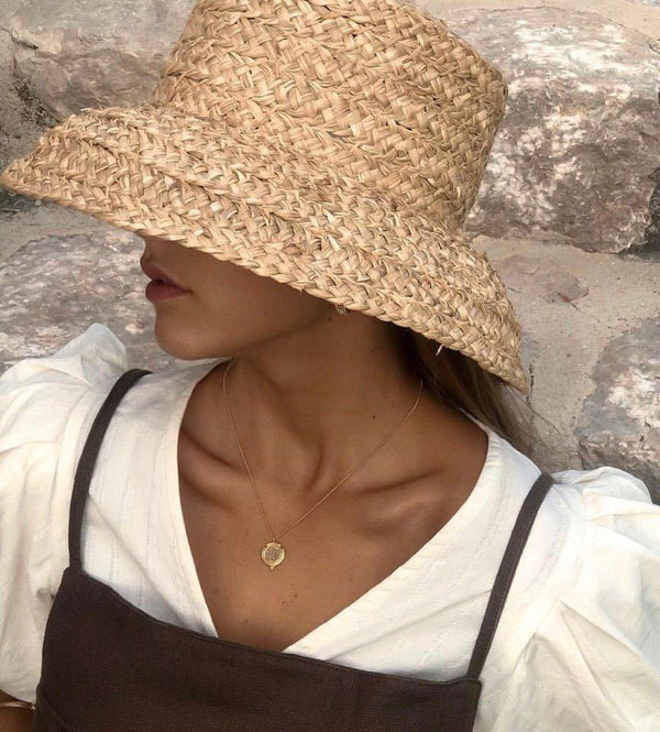 Sombrero de Paja Estilo Retro para Mujer - Protección Solar Outdoor